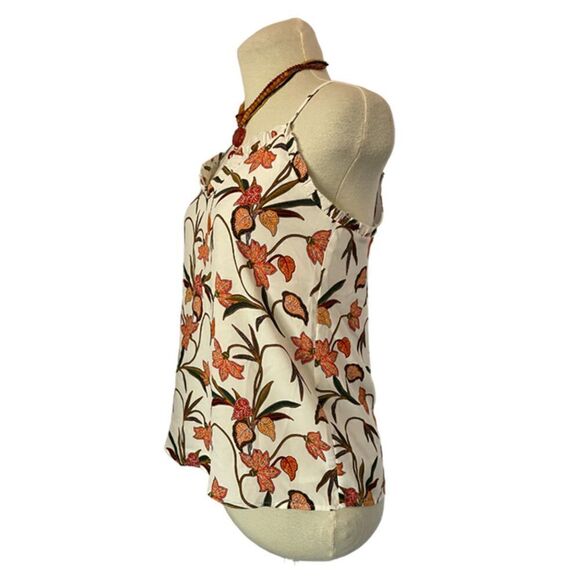 Loft Floral Ruffle Spaghetti Strap Top Size XXSP - Picture 2 of 8